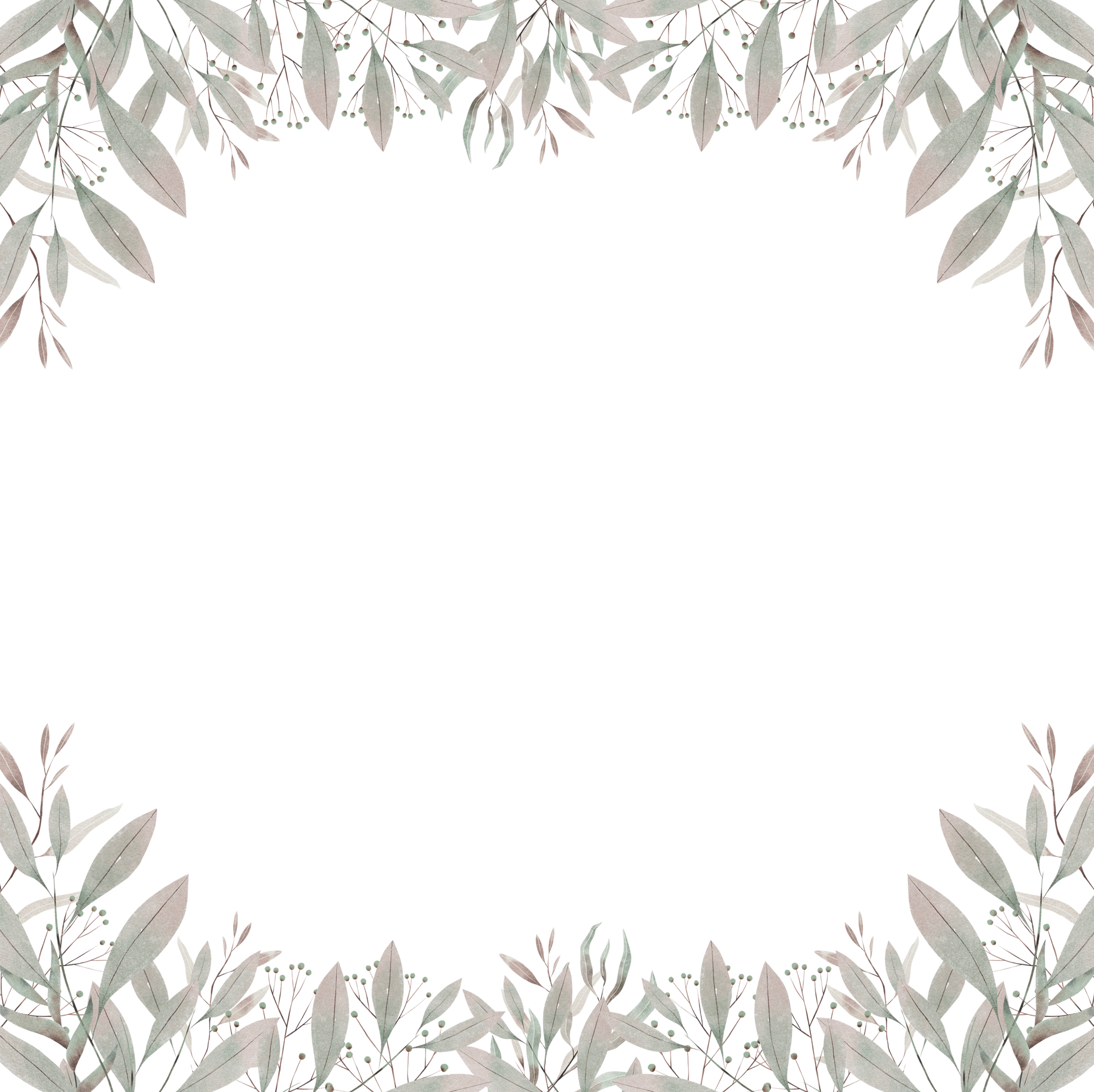 Watercolor Green Leaf Background