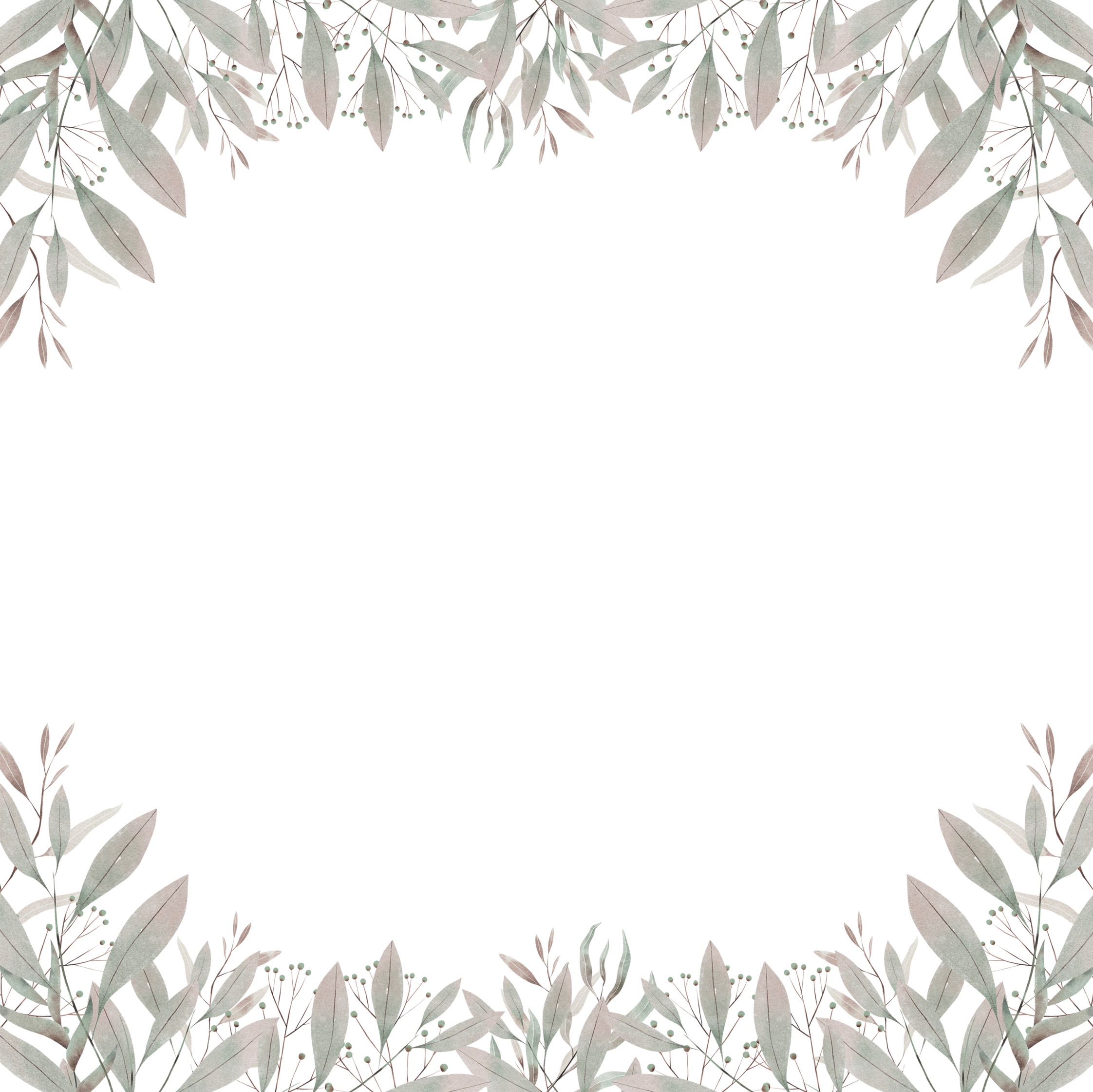 Watercolor Green Leaf Background